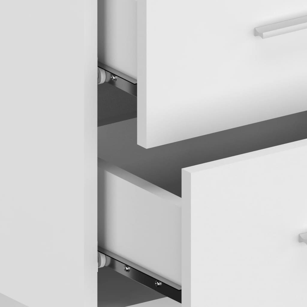 810990 vidaXL Wall-mounted Bedside Cabinets 2 pcs White