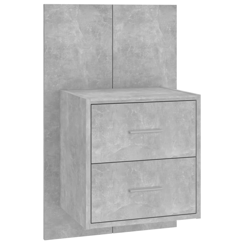 810998 vidaXL Wall-mounted Bedside Cabinets 2 pcs Concrete Grey
