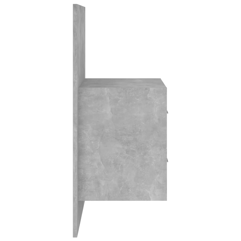 810998 vidaXL Wall-mounted Bedside Cabinets 2 pcs Concrete Grey