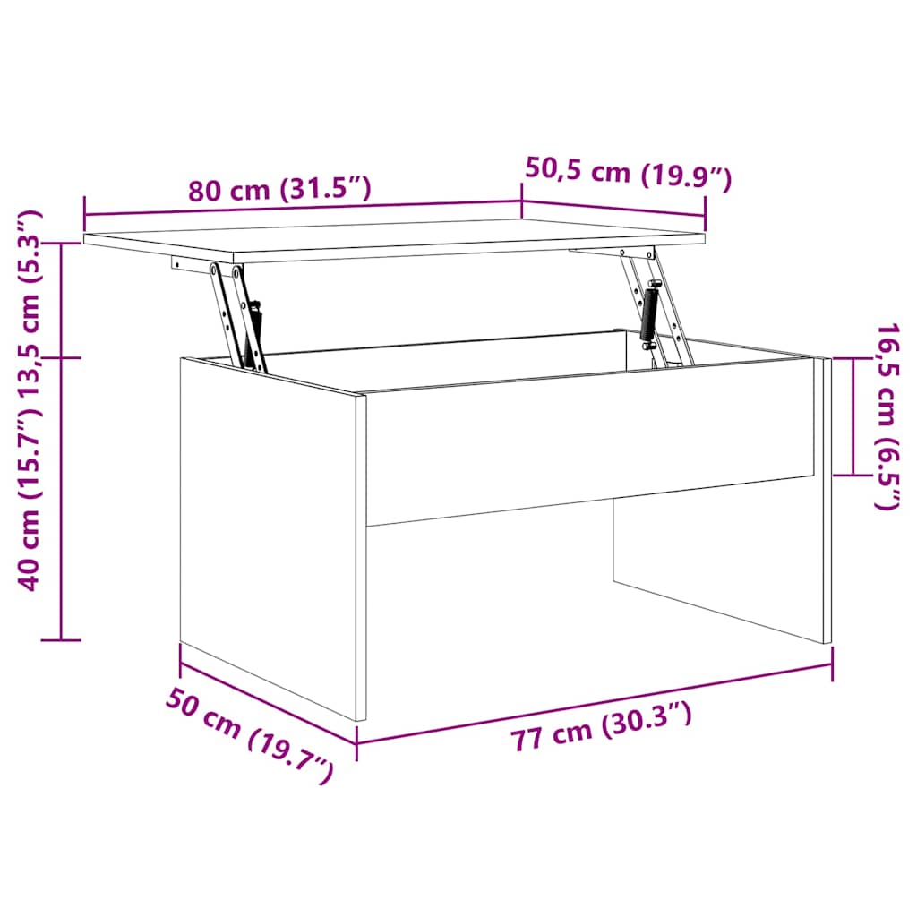 Coffee Table High Gloss White 80x50.5x41.5 cm Engineered Wood