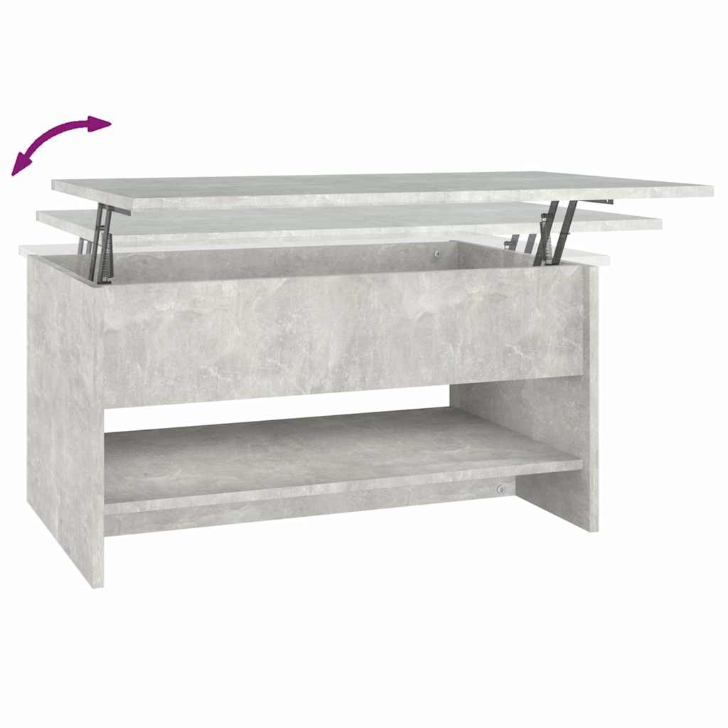 Coffee Table Concrete Grey 80x50x40 cm Engineered Wood