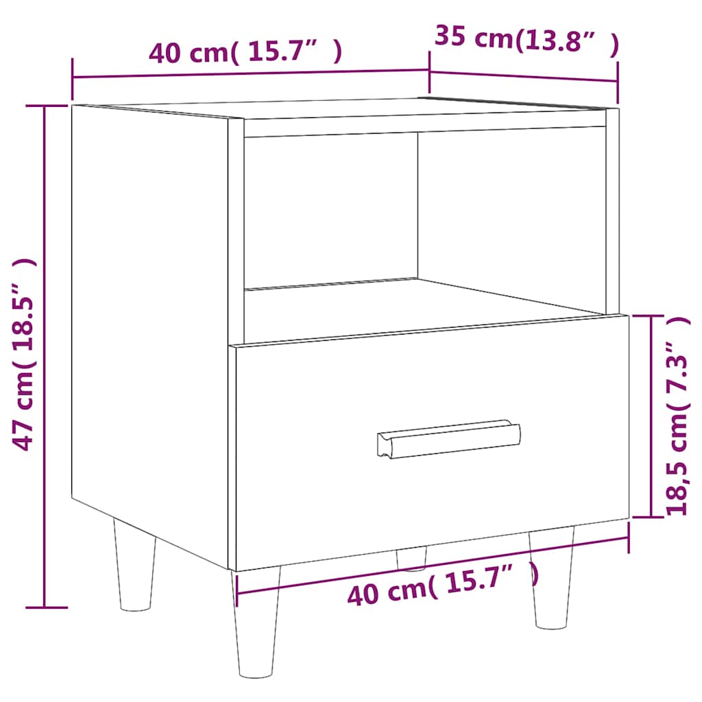 Bedside Cabinets 2 pcs Sonoma Oak 40x35x47 cm