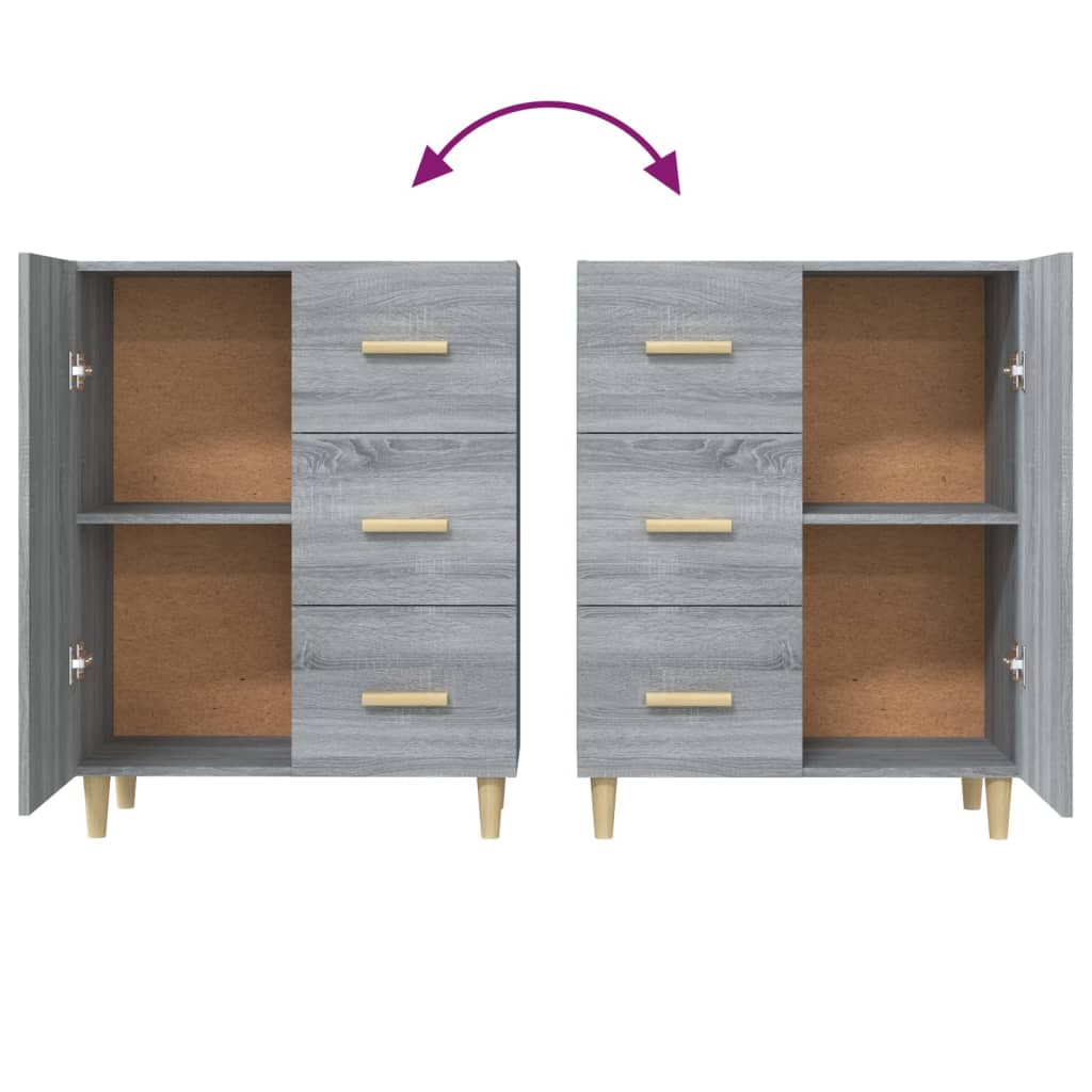 Sideboard Grey Sonoma 69.5x34x90 cm Engineered Wood