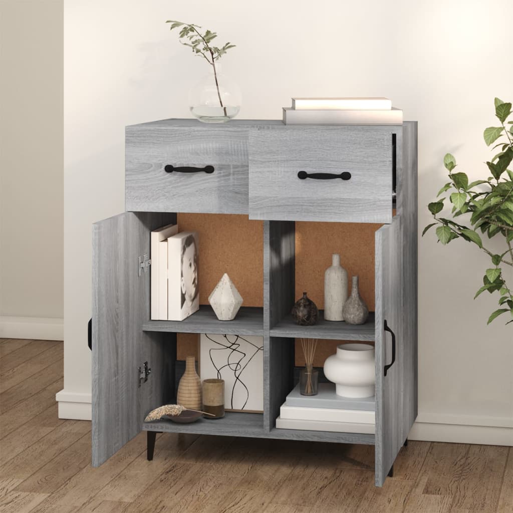 Sideboard Grey Sonoma 69.5x34x90 cm Engineered Wood