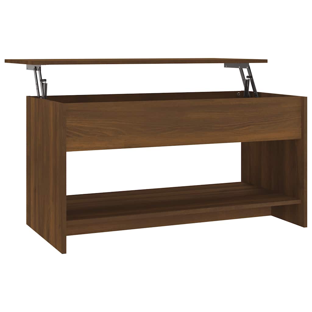 Coffee Table Brown Oak 102x50x52.5 cm Engineered Wood