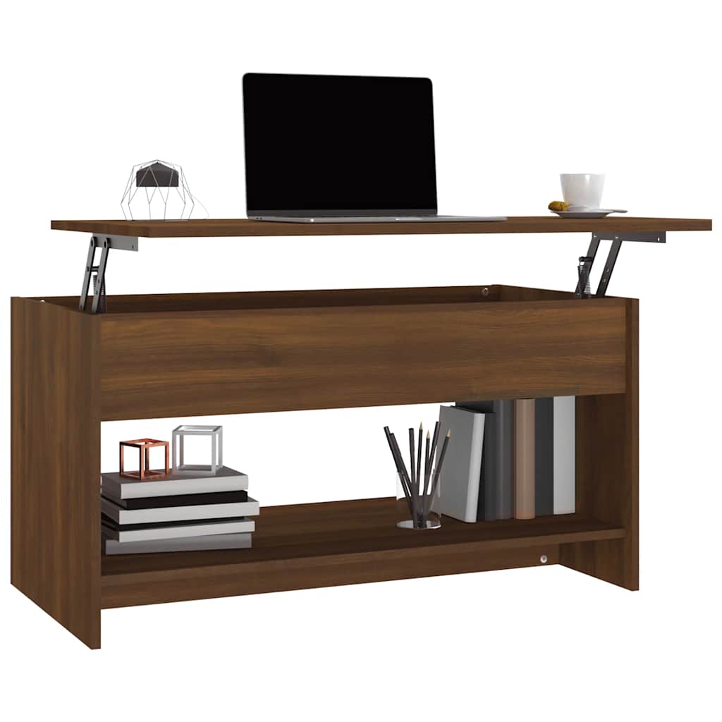 Coffee Table Brown Oak 102x50x52.5 cm Engineered Wood