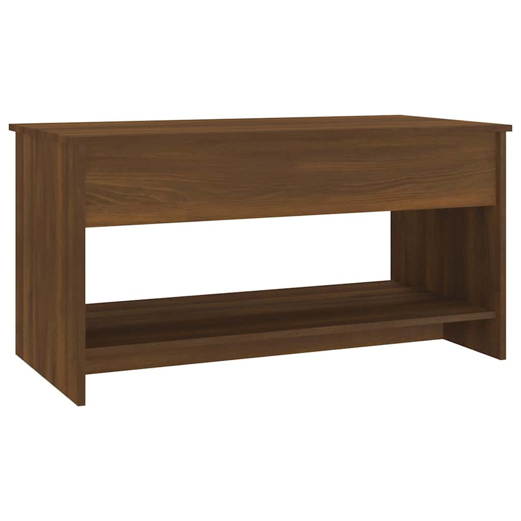 Coffee Table Brown Oak 102x50x52.5 cm Engineered Wood