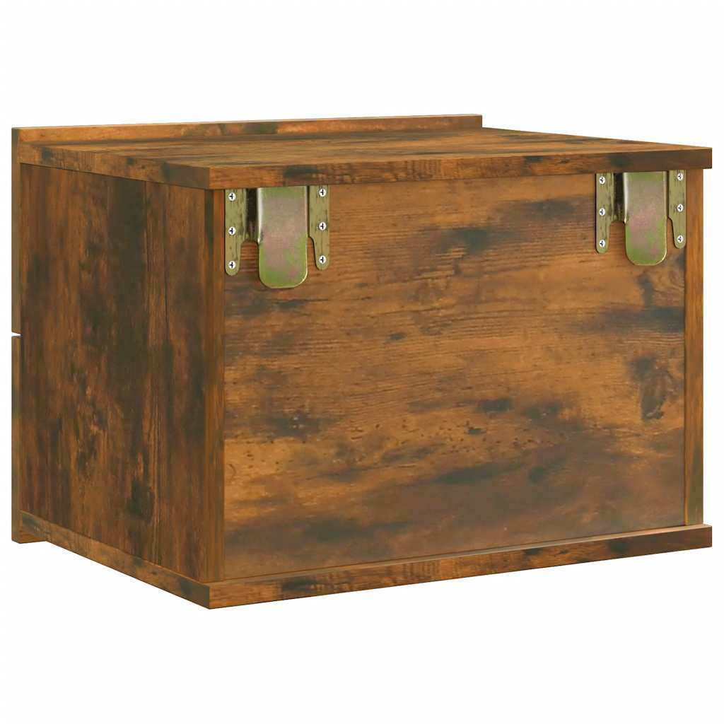 Bedside Cabinet Smoked Oak 40x30x30 cm Engineered Wood