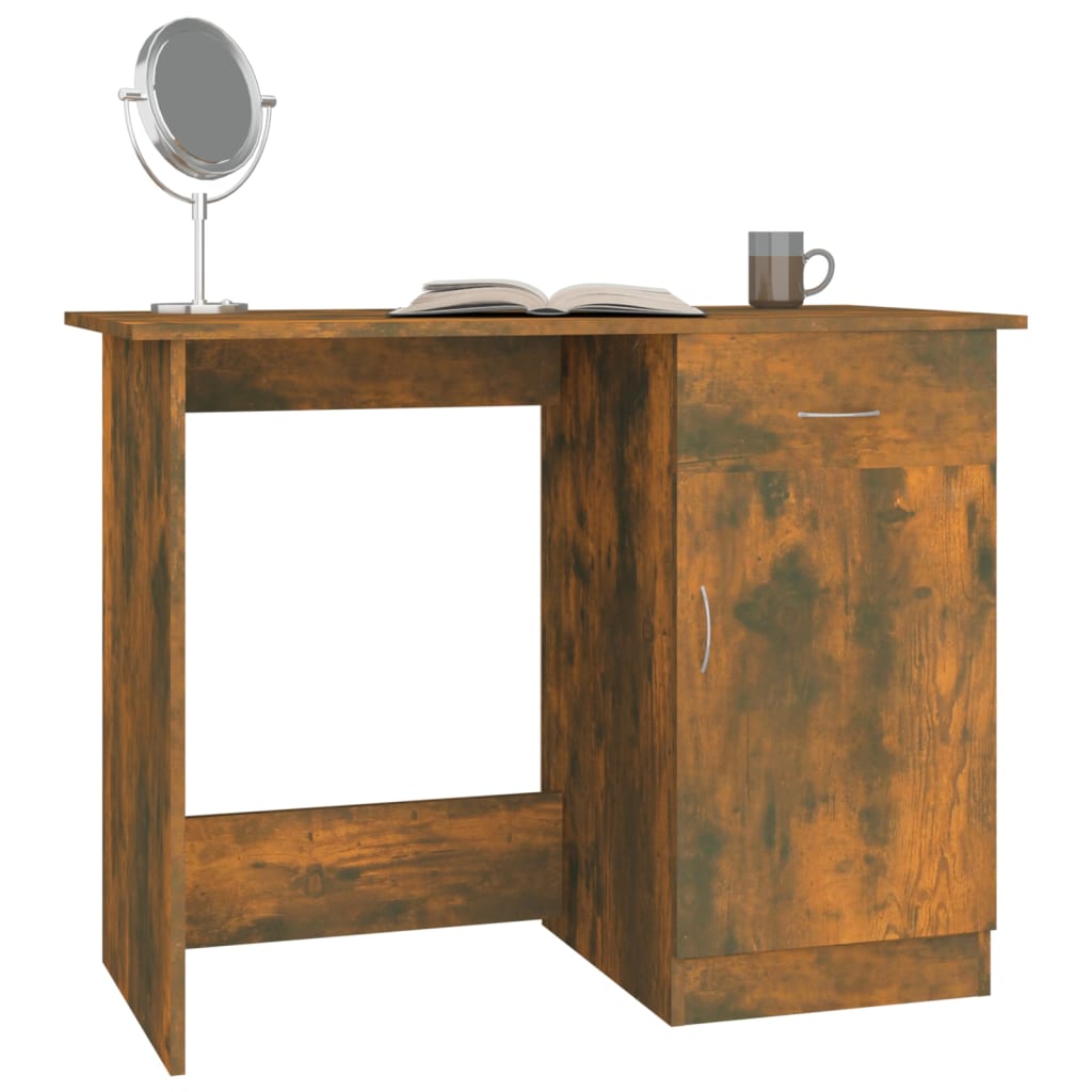 Desk Smoked Oak 100x50x76 cm Engineered Wood