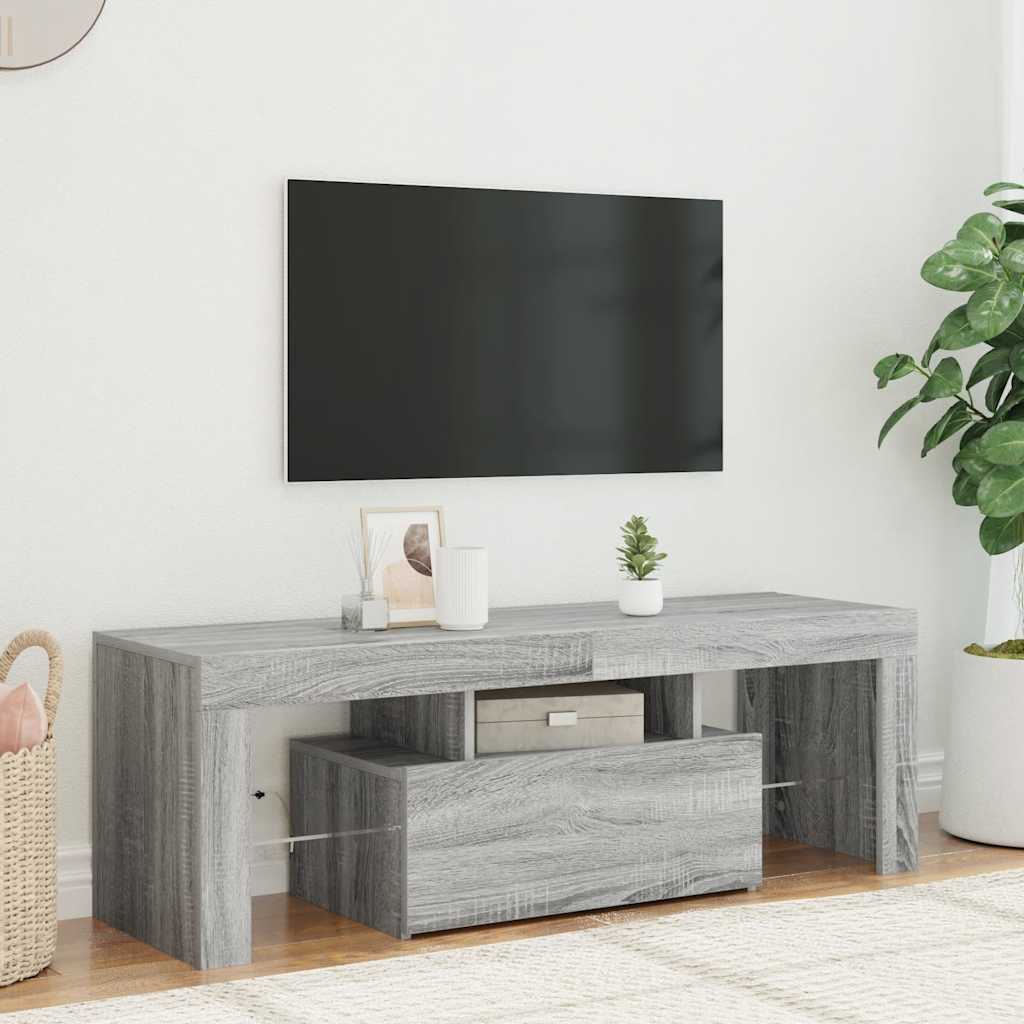 TV Cabinet with LED Lights Grey Sonoma 120x35x40 cm