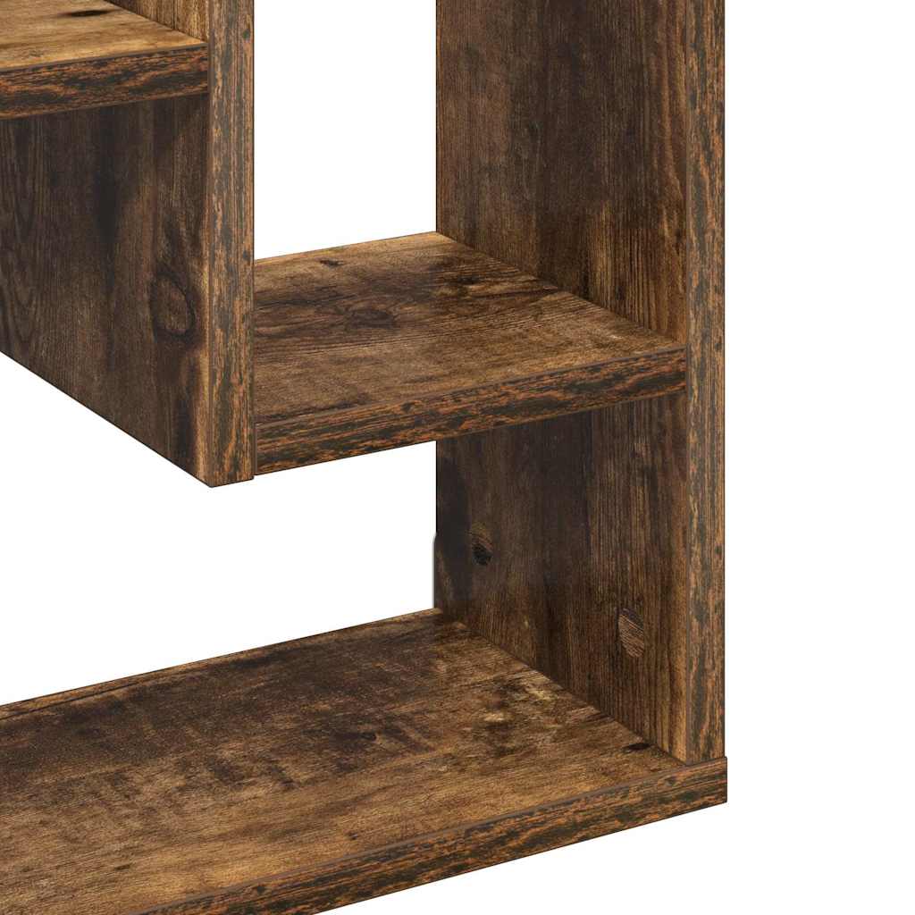 Wall Shelf Smoked Oak 36x16x90 cm Engineered Wood