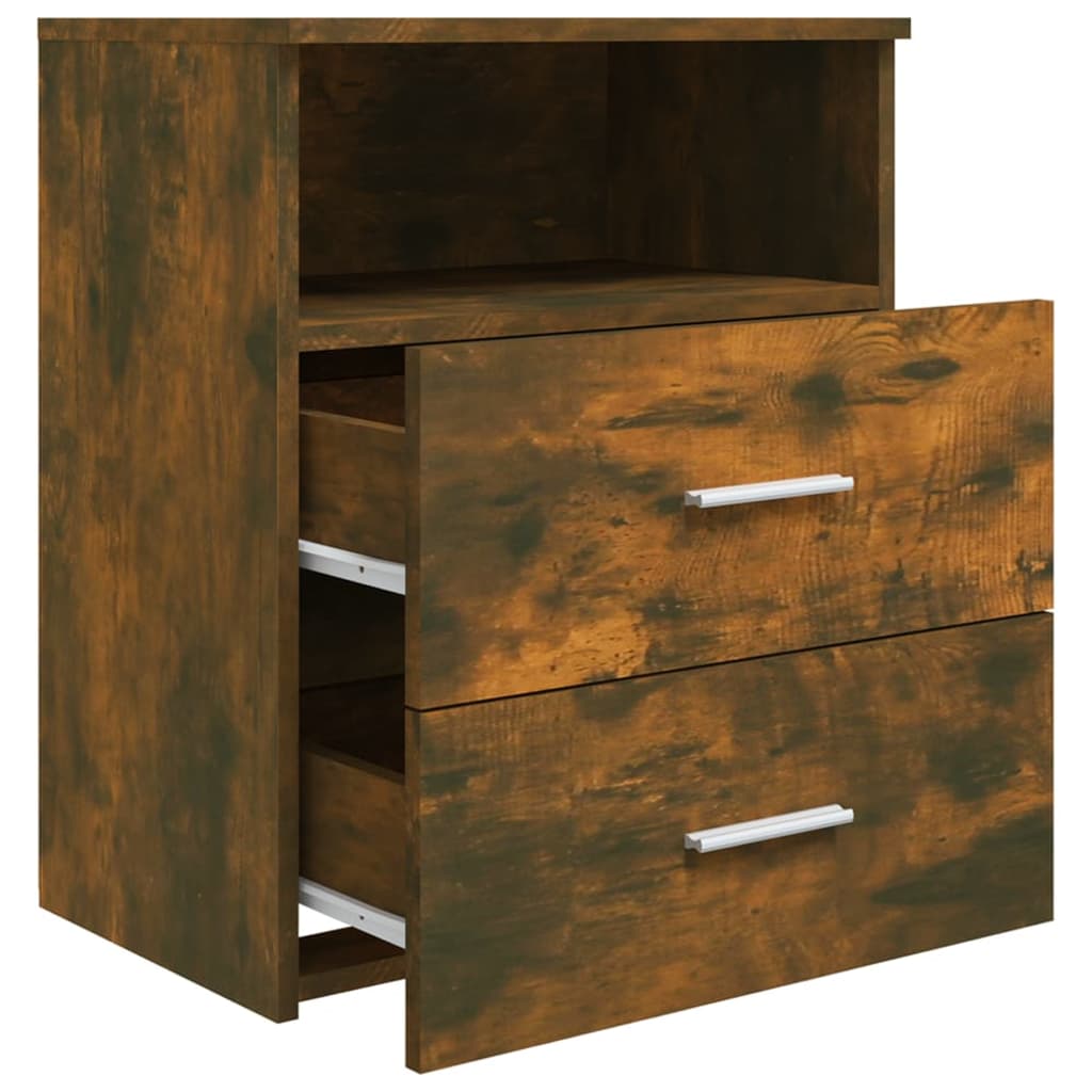 815858 vidaXL Bed Cabinet Smoked Oak 50x32x60 cm