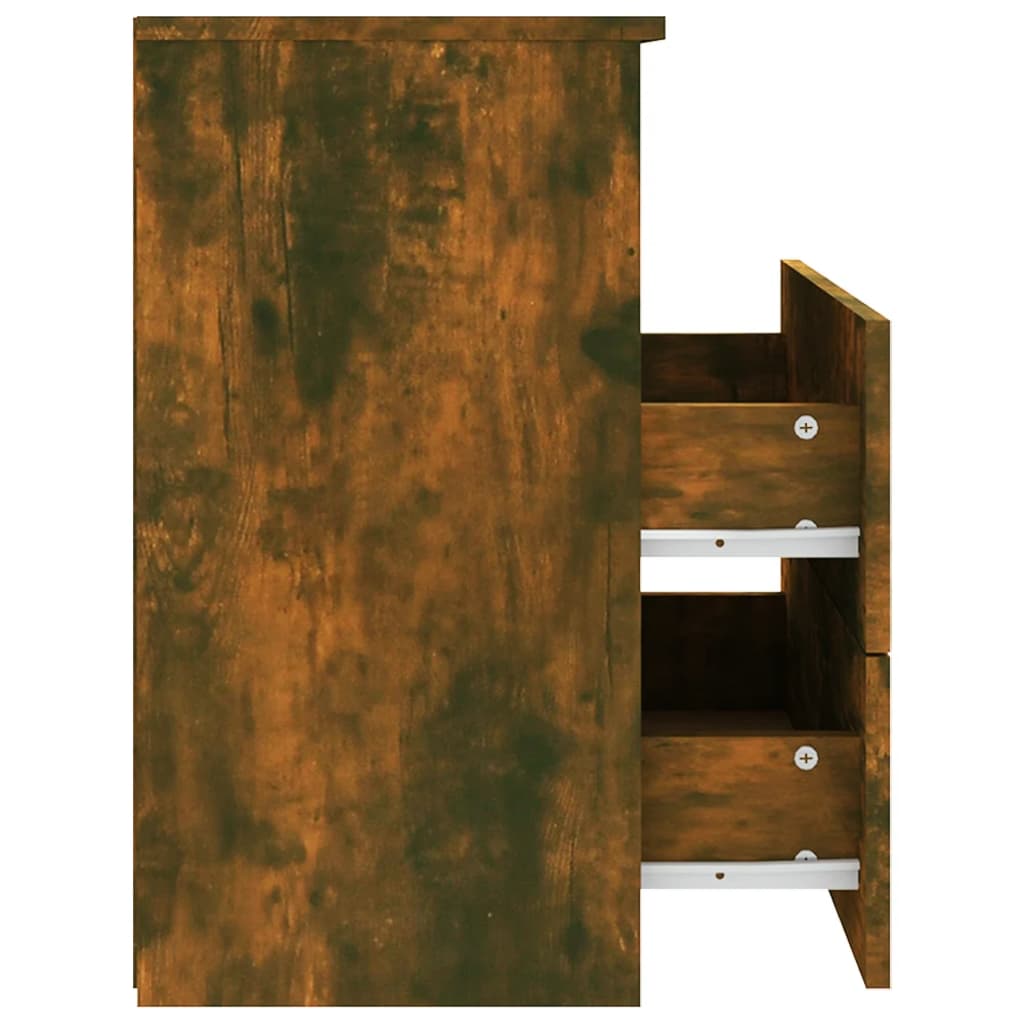815858 vidaXL Bed Cabinet Smoked Oak 50x32x60 cm