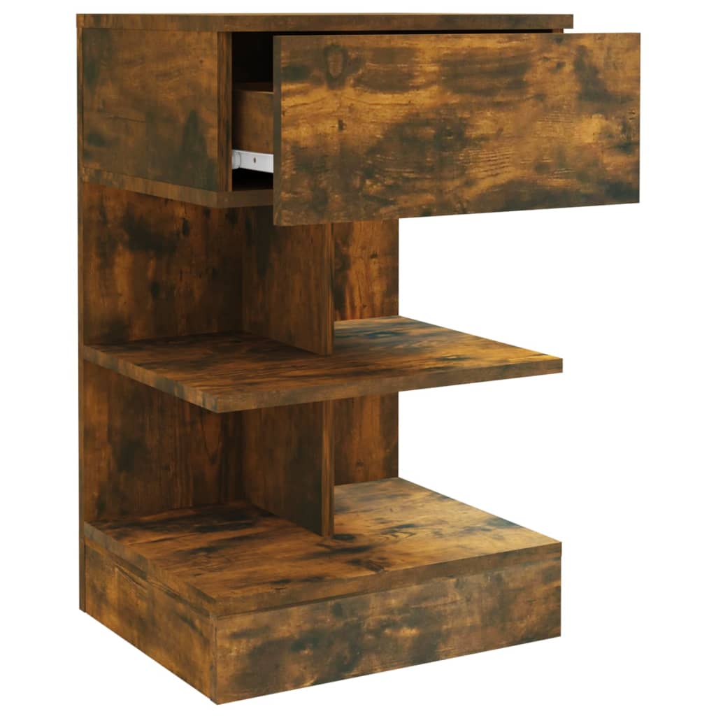 Bedside Cabinet Smoked Oak 40x35x65 cm Engineered Wood
