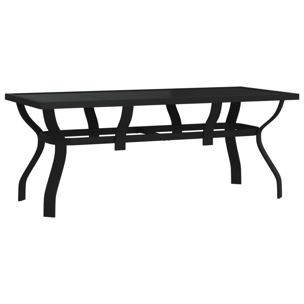 7 Piece Garden Dining Set Black
