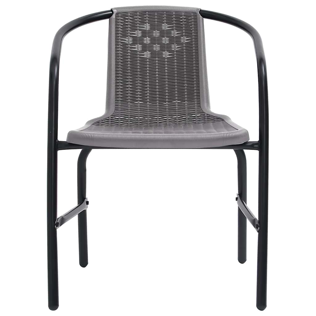 Garden Chairs 4 pcs Plastic Rattan and Steel 110 kg