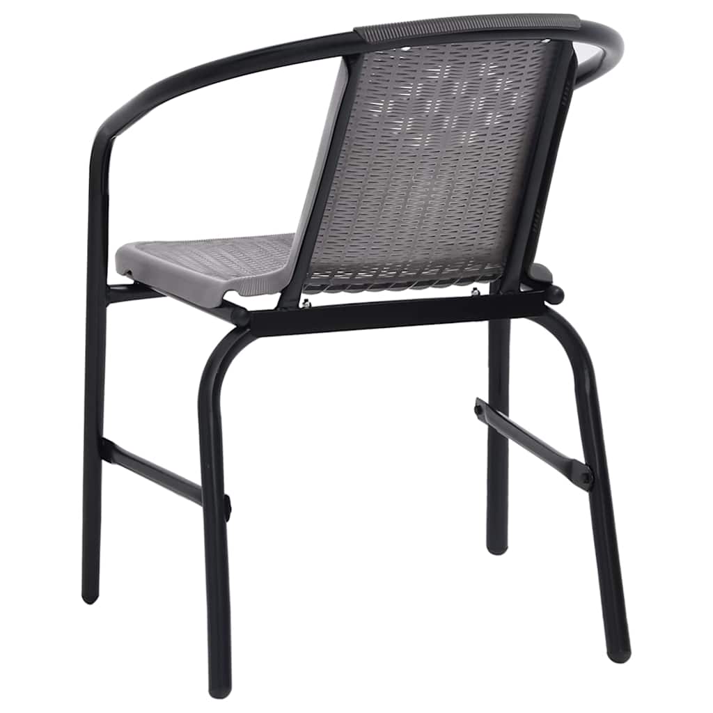 Garden Chairs 4 pcs Plastic Rattan and Steel 110 kg
