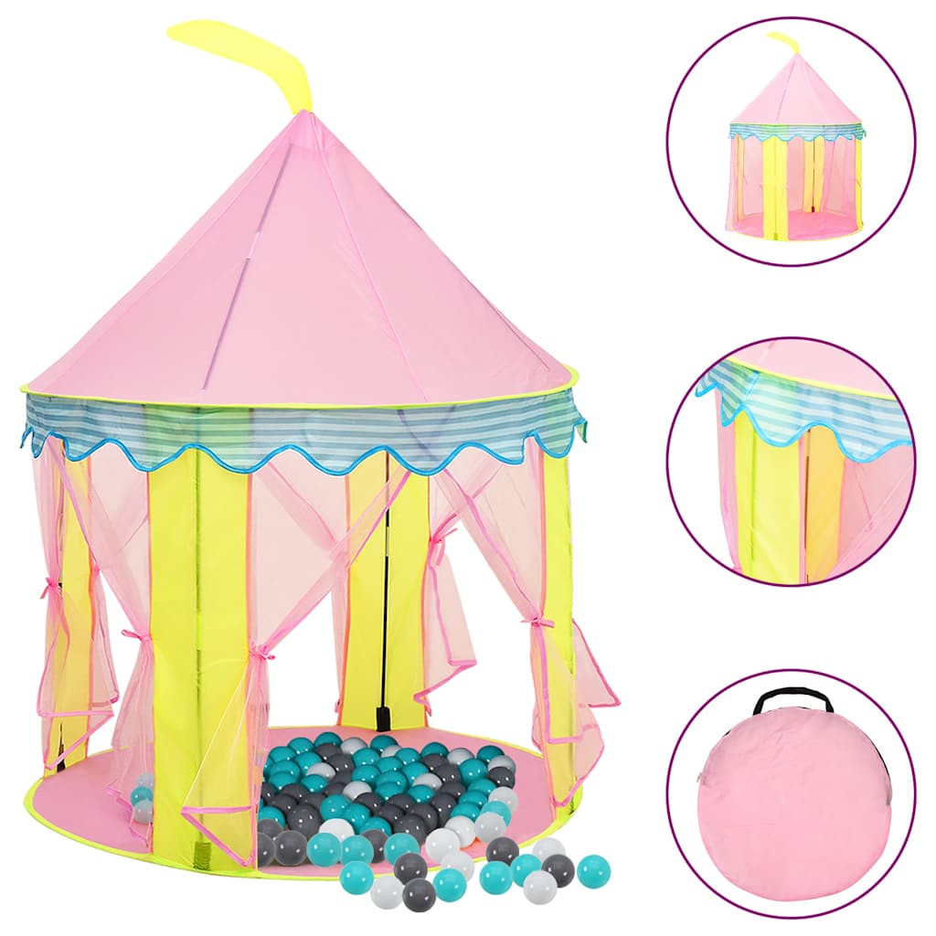 Children Play Tent with 250 Balls Pink 100x100x127 cm