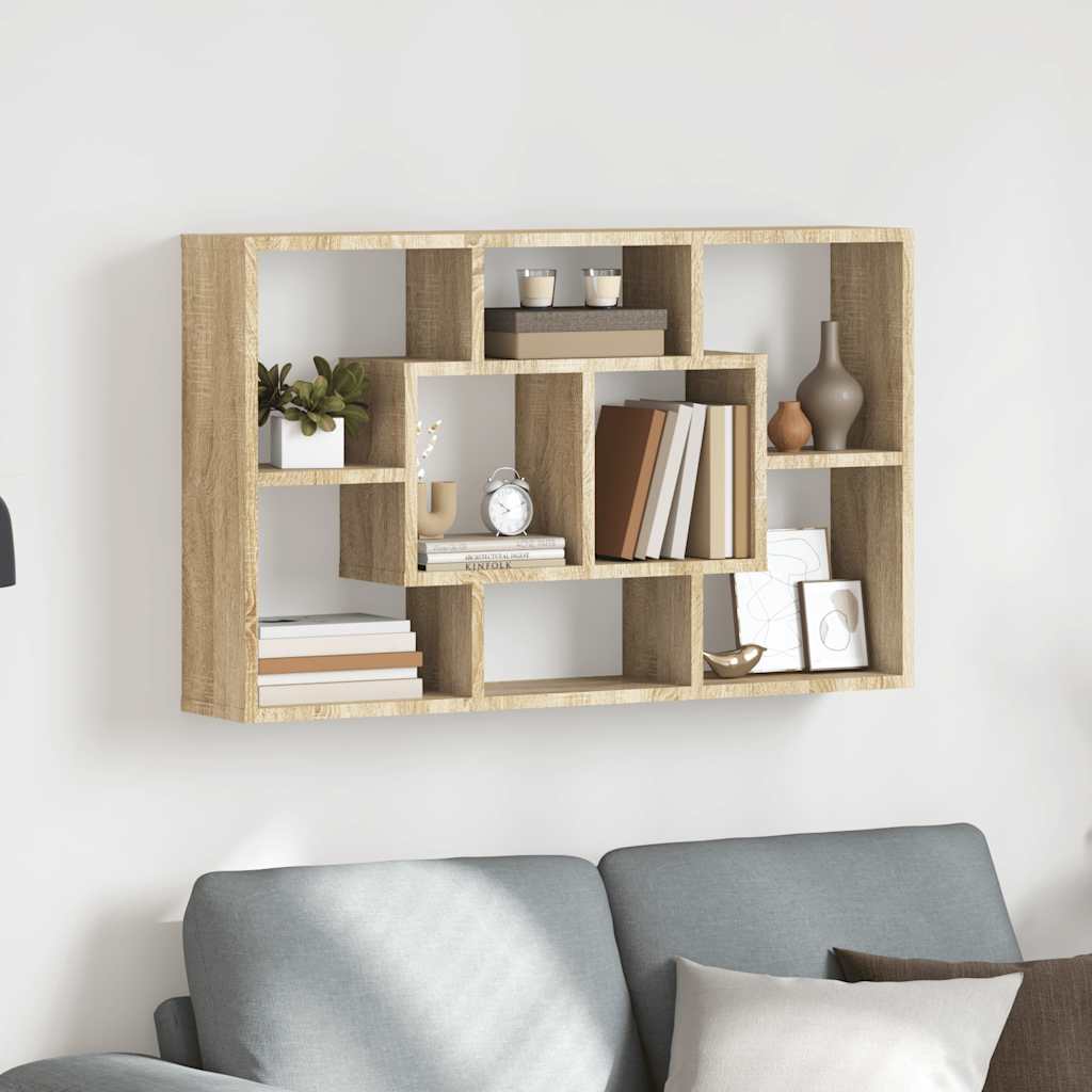 Wall Shelf Sonoma Oak 85x16x52.5 cm Engineered Wood