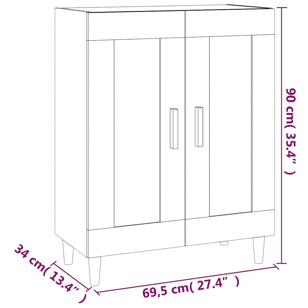 812135 vidaXL Sideboard Sonoma Oak 69,5x34x90 cm Engineered Wood