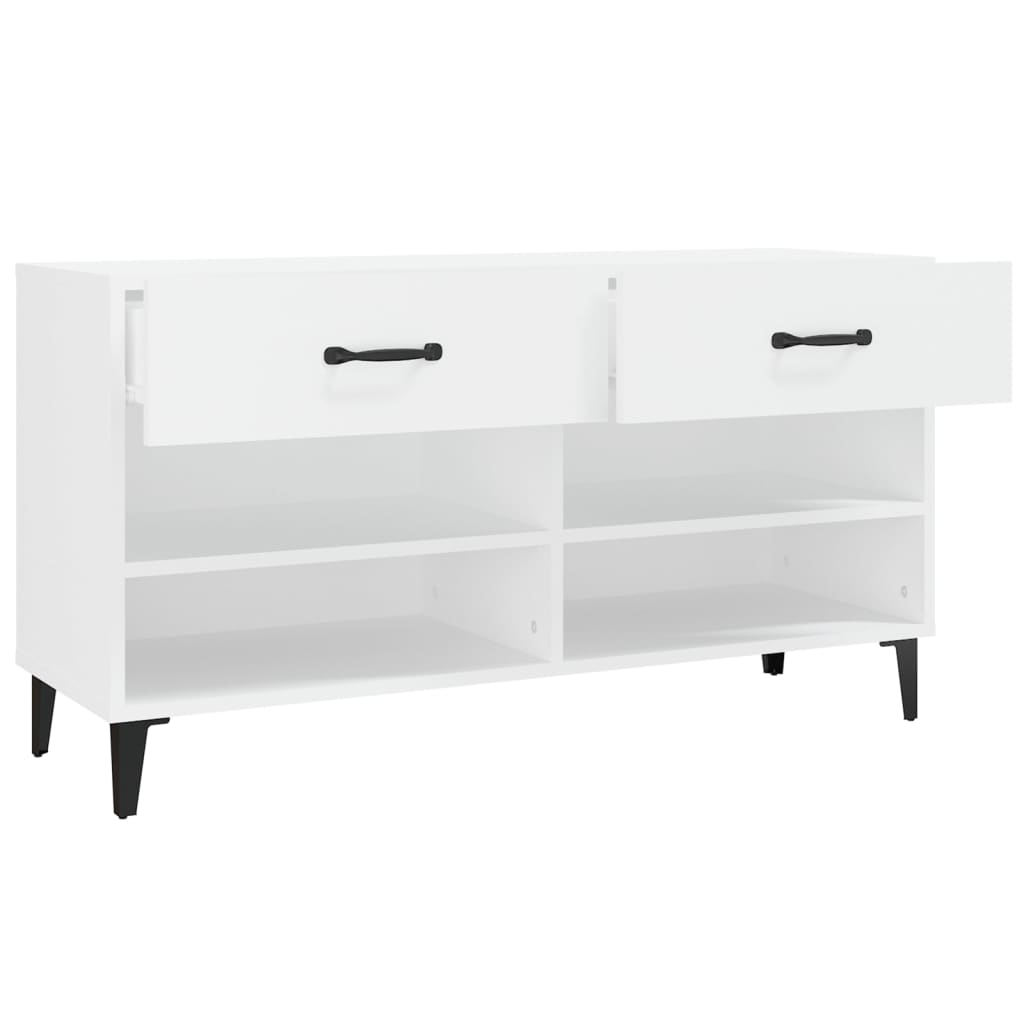 Shoe Cabinet White 102x35x55 cm Engineered Wood