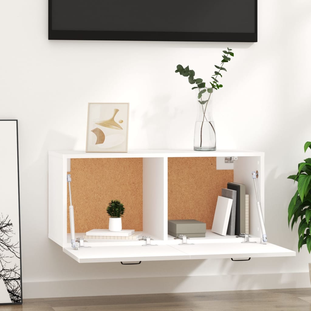 Wall Cabinet White 80x36.5x35 cm Engineered Wood