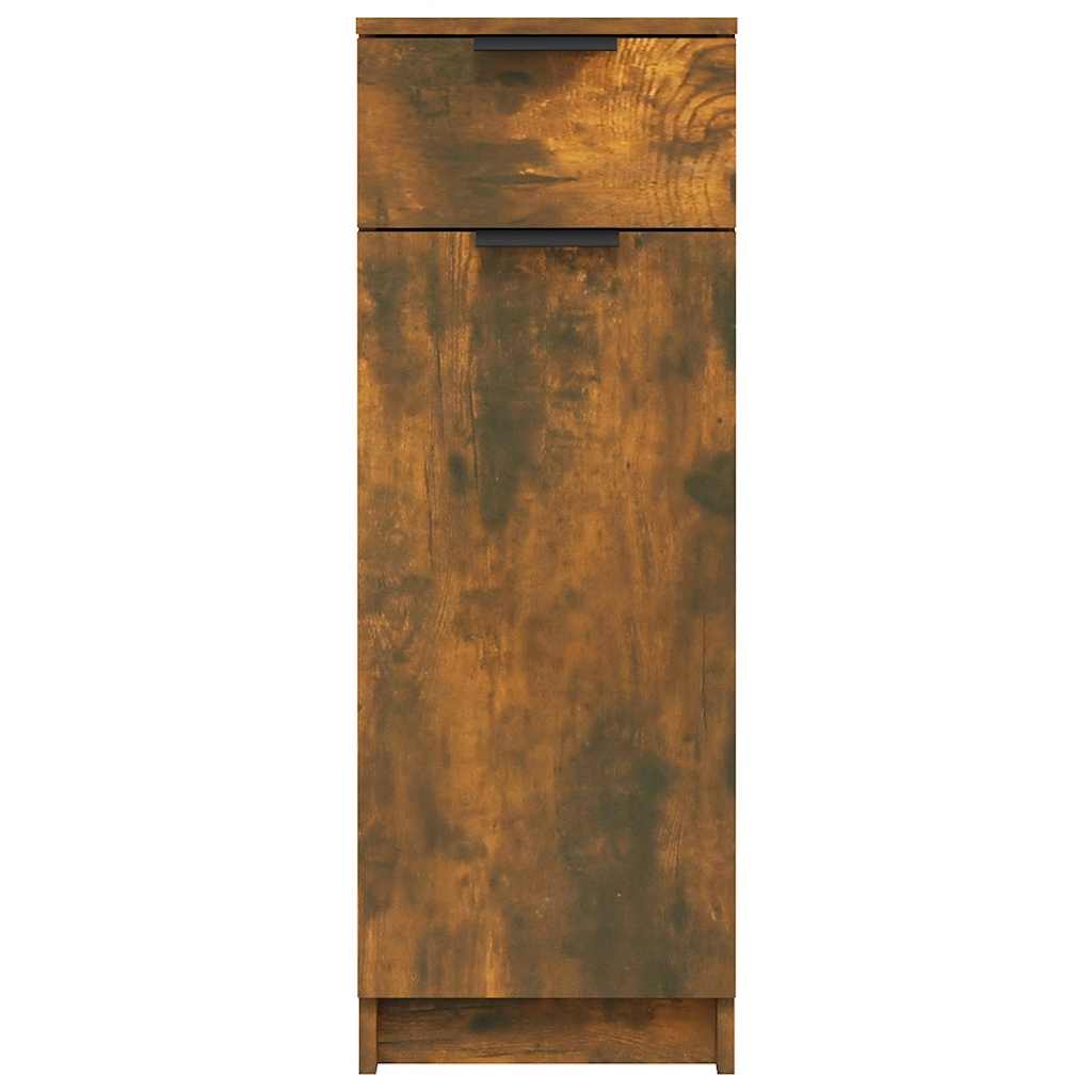 Bathroom Cabinet Smoked Oak 32x34x90 cm Engineered Wood