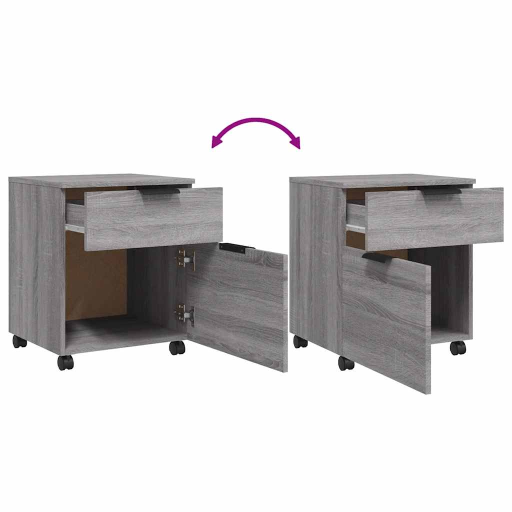 Mobile File Cabinet with Wheels Grey Sonoma 45x38x54 cm Engineered Wood