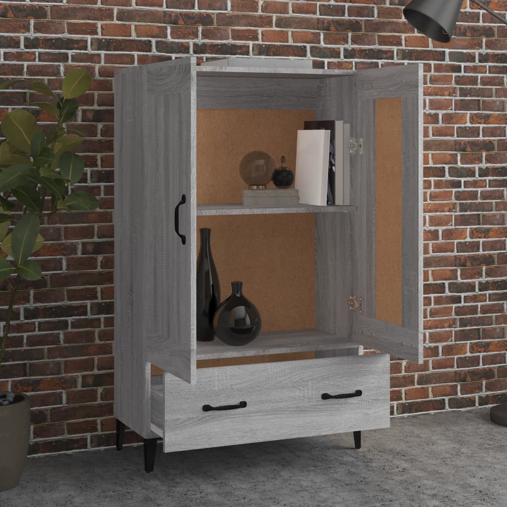 Highboard Grey Sonoma 70x31x115 cm Engineered Wood