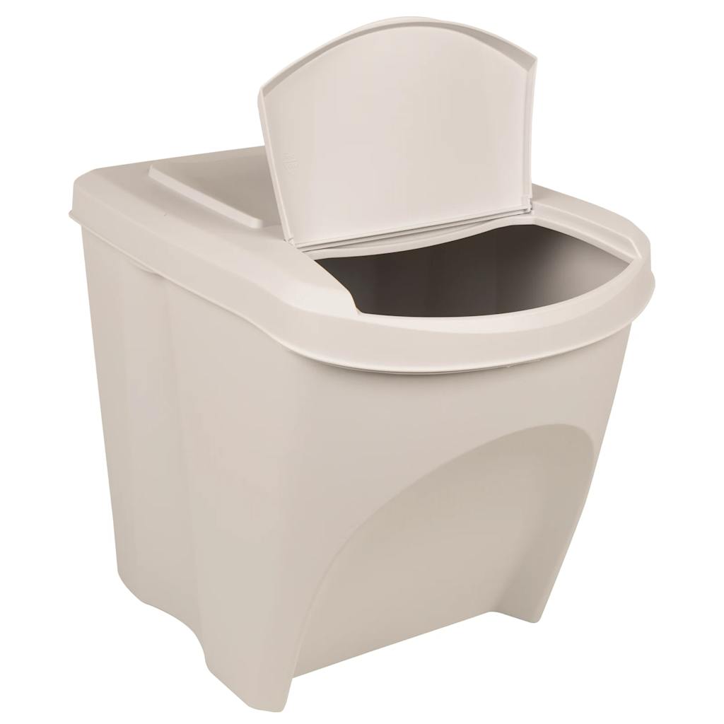 Stackable Garbage Bin Boxes 3 pcs White 75 L Polypropylene