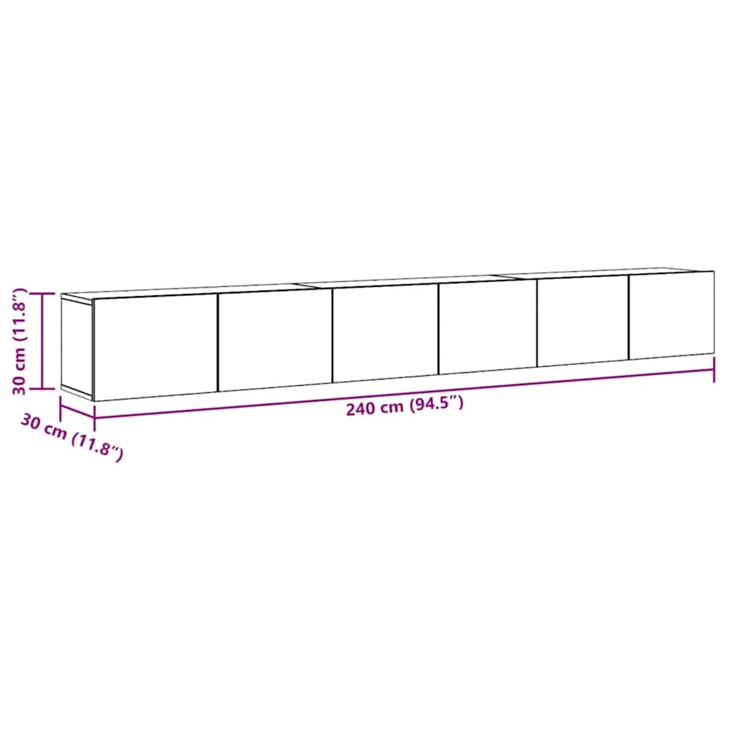 3 Piece TV Cabinet Set Concrete Grey Engineered Wood