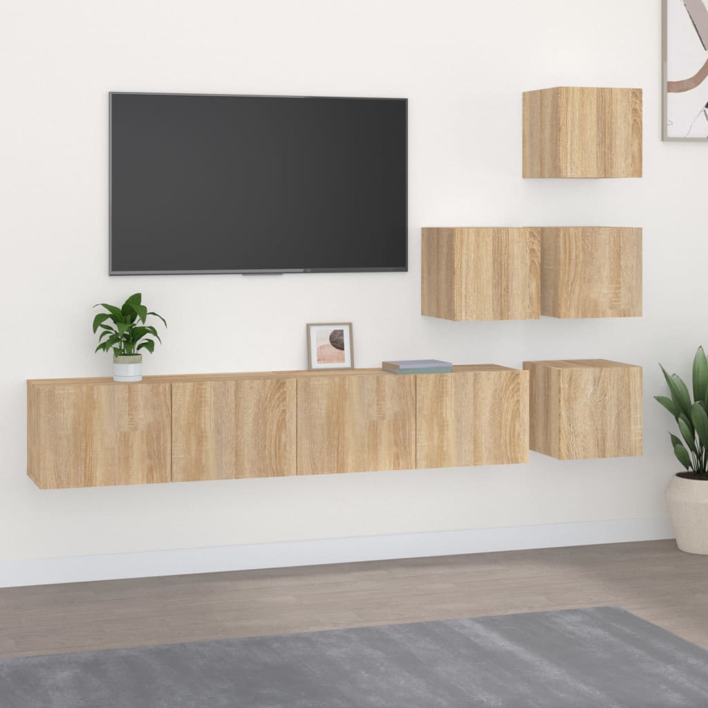 Wall-mounted TV Cabinet Sonoma Oak Engineered Wood