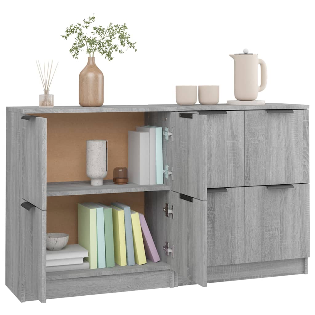 Sideboards 2 pcs Grey Sonoma 60x30x70 cm Engineered Wood