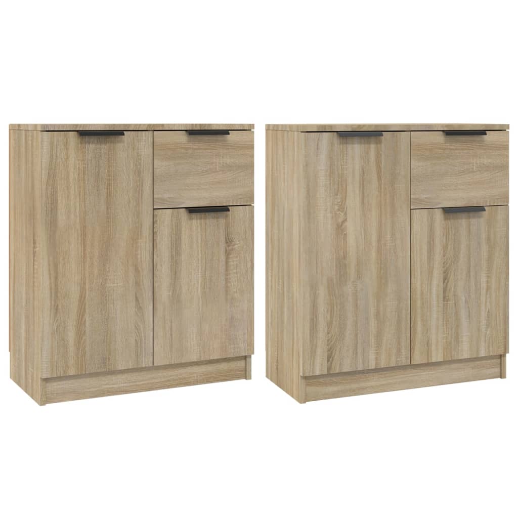 Sideboards 2 pcs Sonoma Oak 60x30x70 cm Engineered Wood