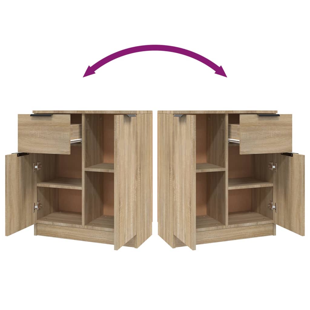Sideboards 2 pcs Sonoma Oak 60x30x70 cm Engineered Wood