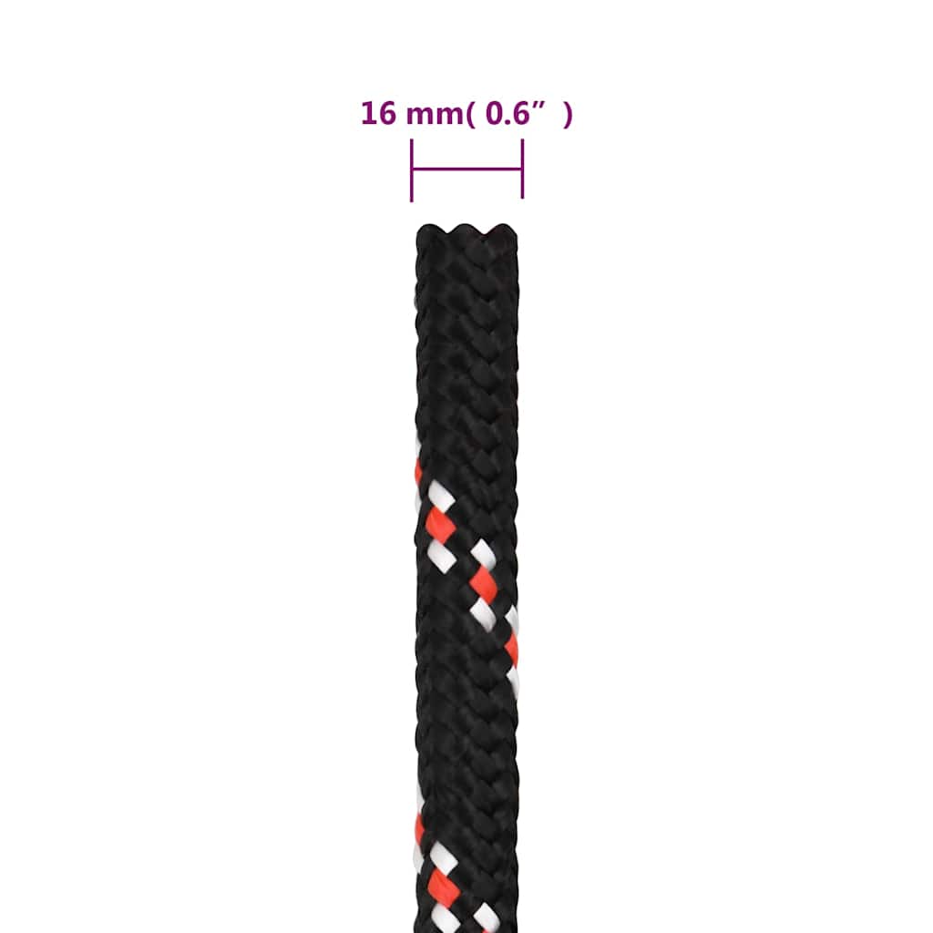 Boat Rope Black 16 mm 100 m Polypropylene