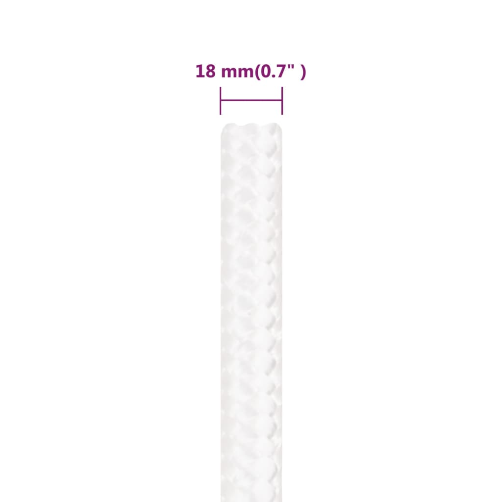 Boat Rope Full White 18 mm 50 m Polypropylene