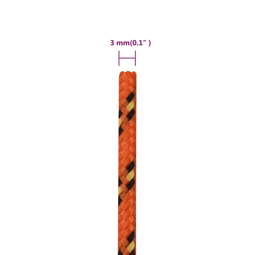 Boat Rope Orange 3 mm 500 m Polypropylene