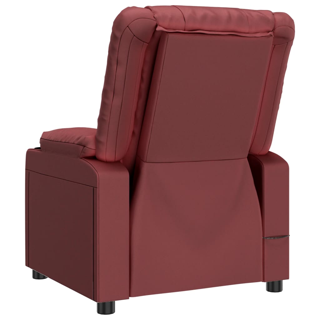 Recliner Chair Wine Red Faux Leather
