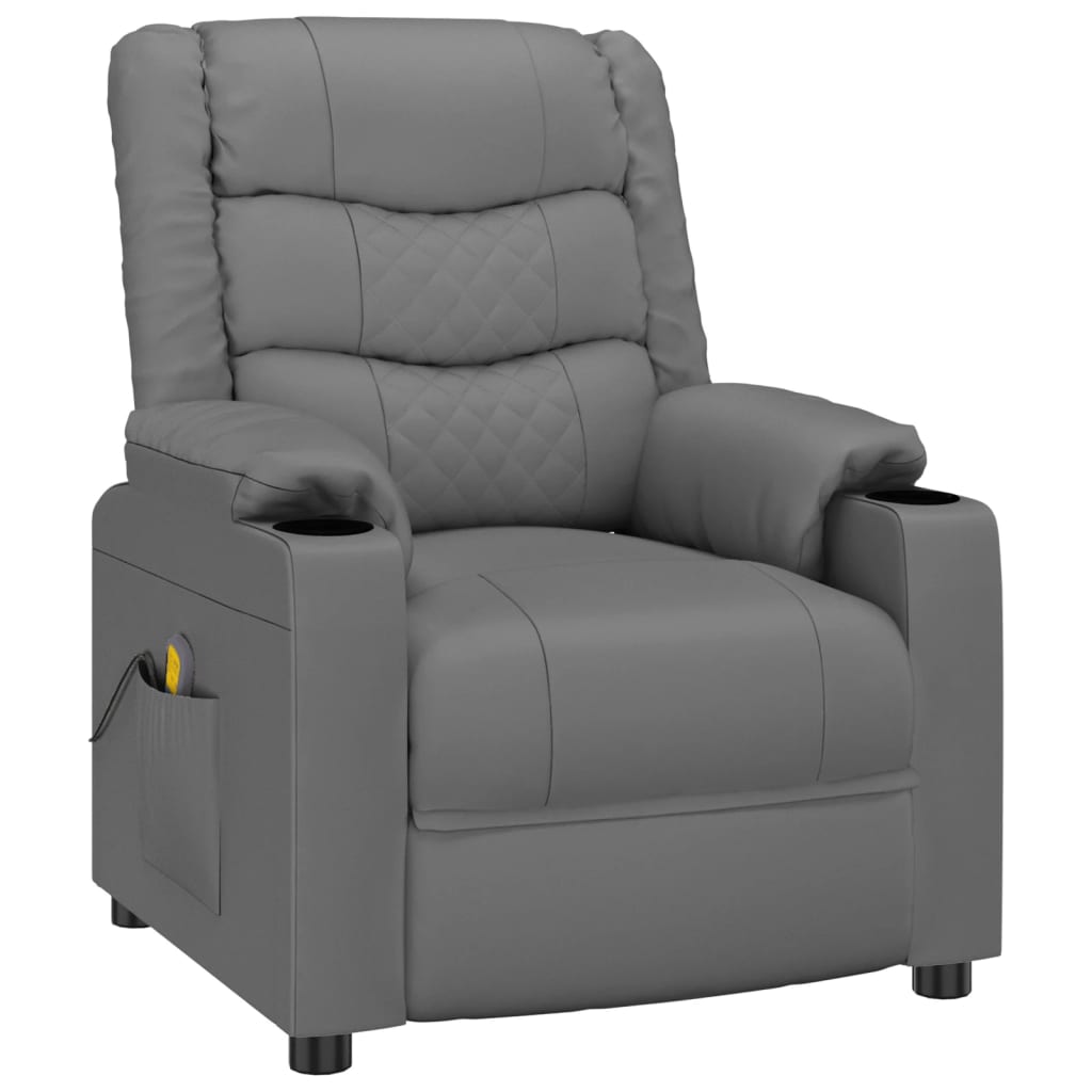 Massage Chair Grey Faux Leather