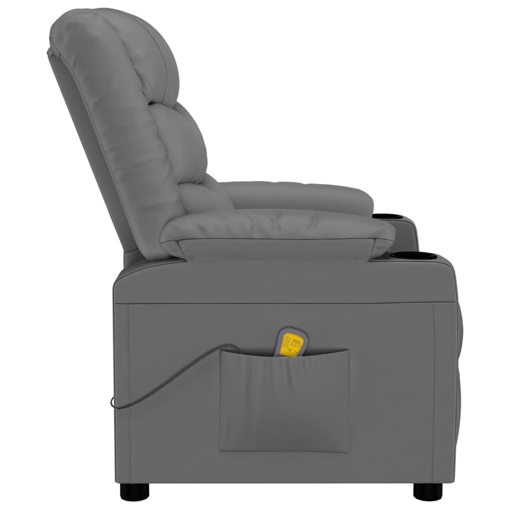 Massage Chair Grey Faux Leather