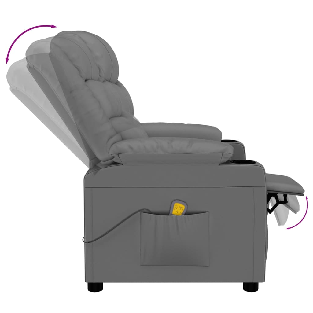 Massage Chair Grey Faux Leather
