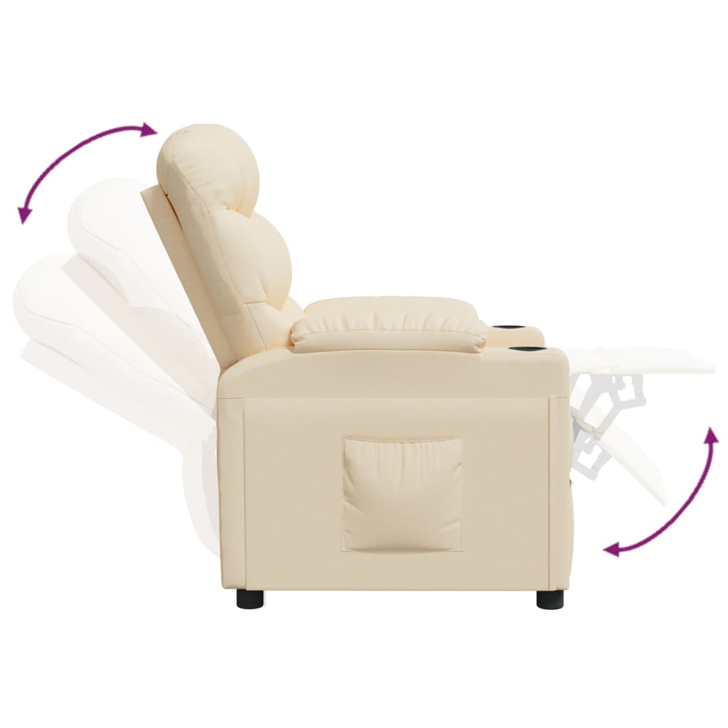 Recliner Chair Cream Fabric