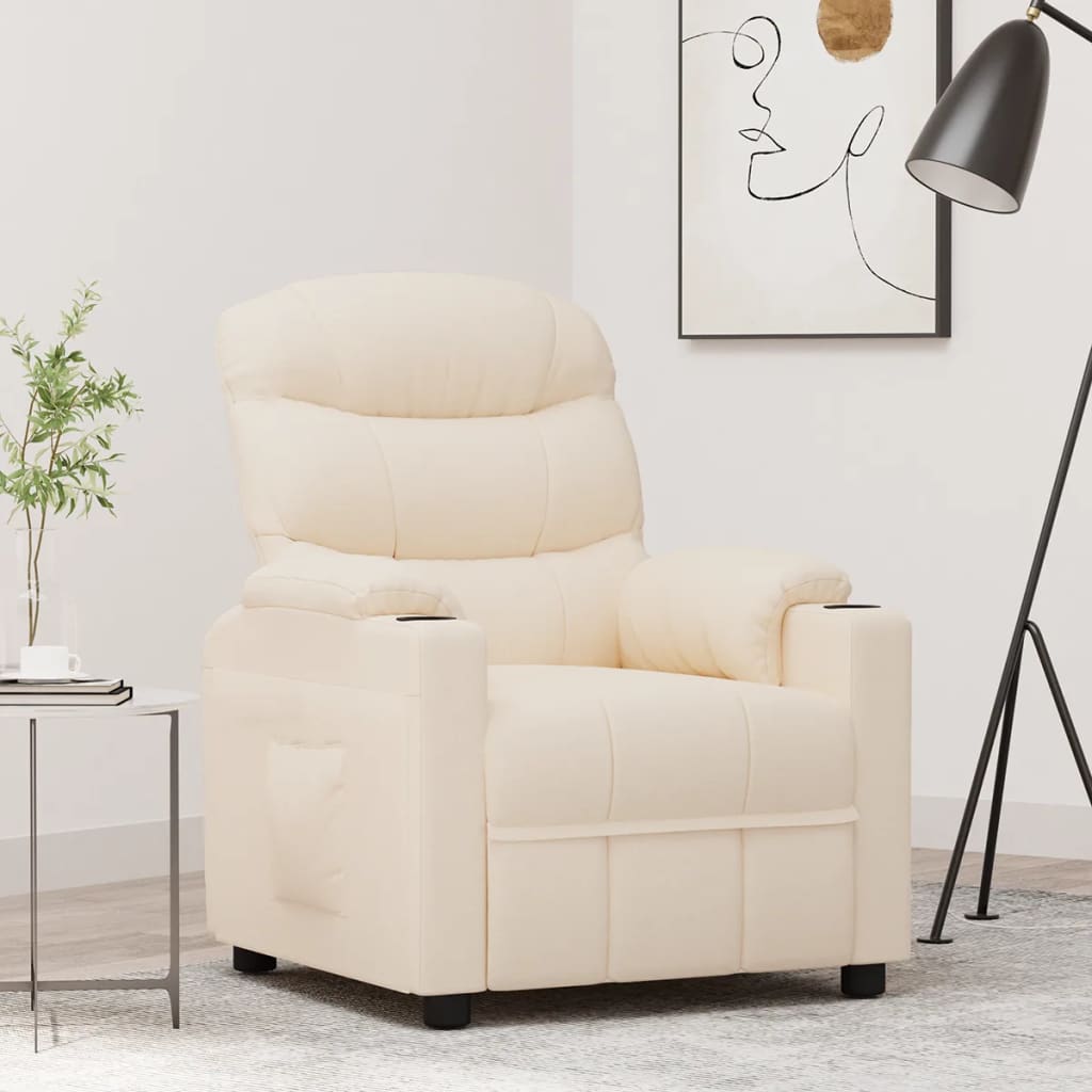 Recliner Chair Cream Fabric