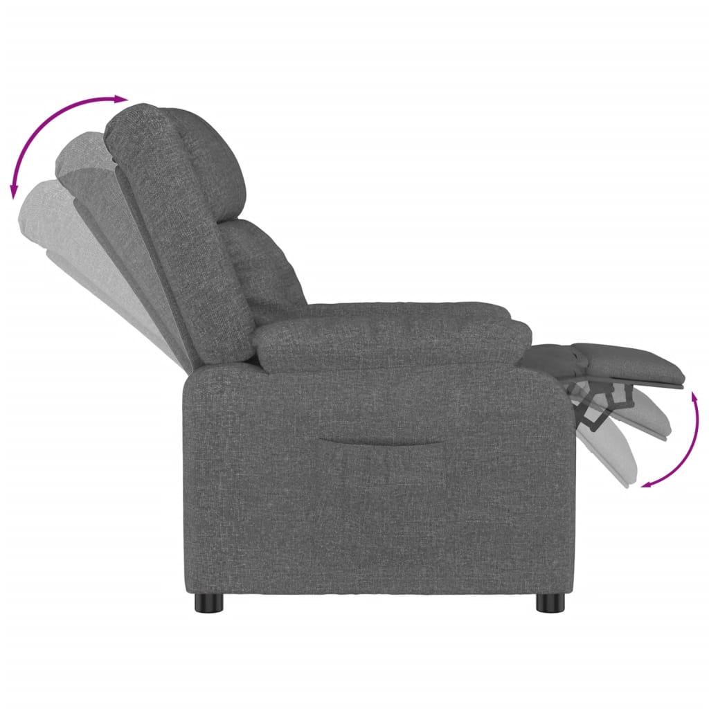 Recliner Chair Dark Grey Fabric