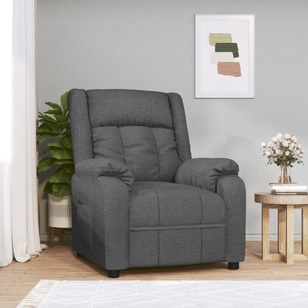 Recliner Chair Dark Grey Fabric