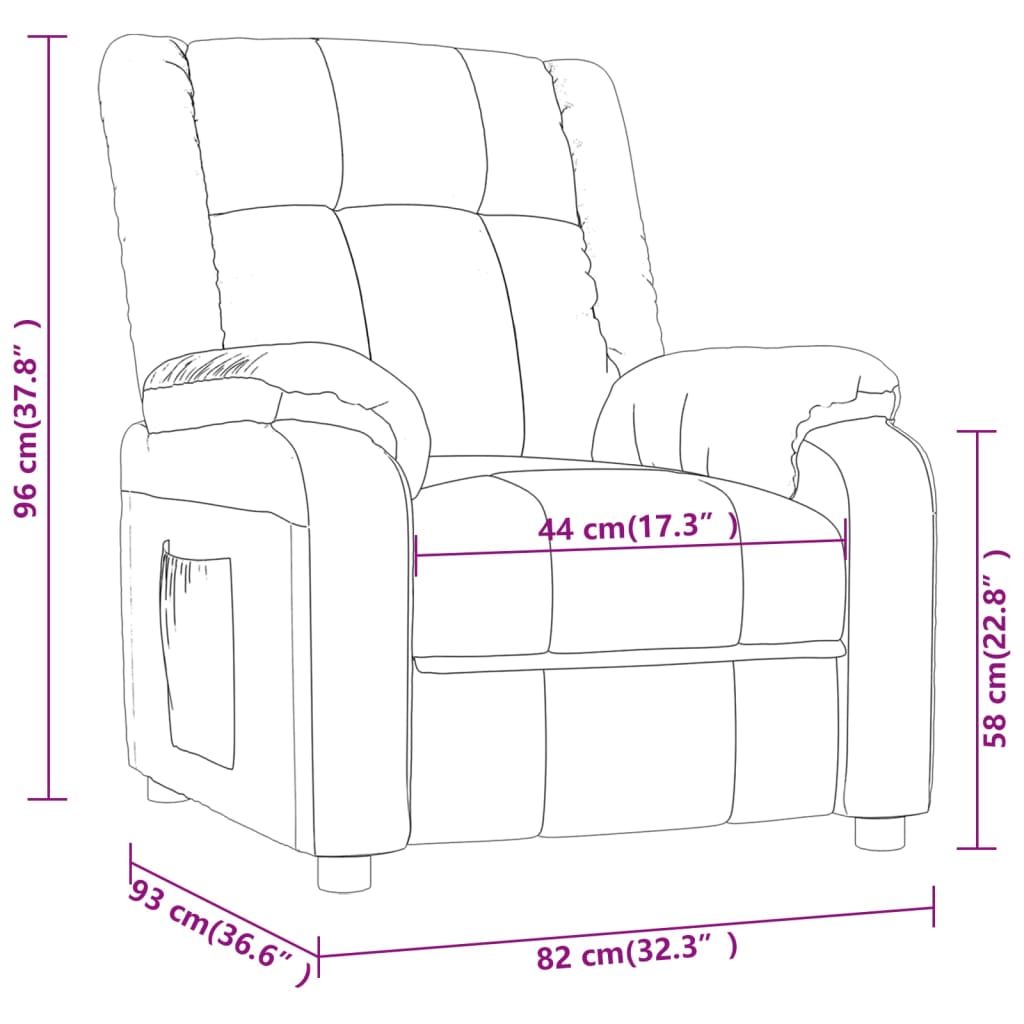 Recliner Chair Taupe Fabric