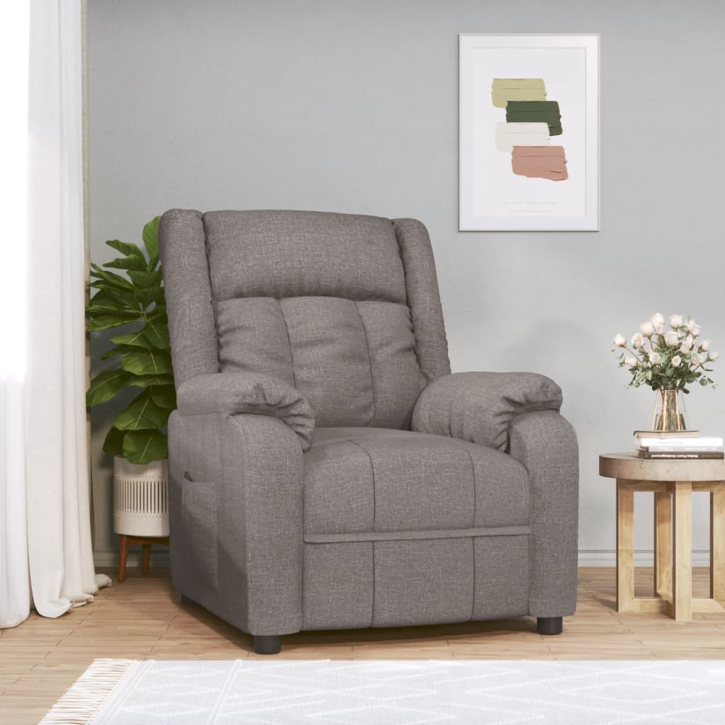 Recliner Chair Taupe Fabric