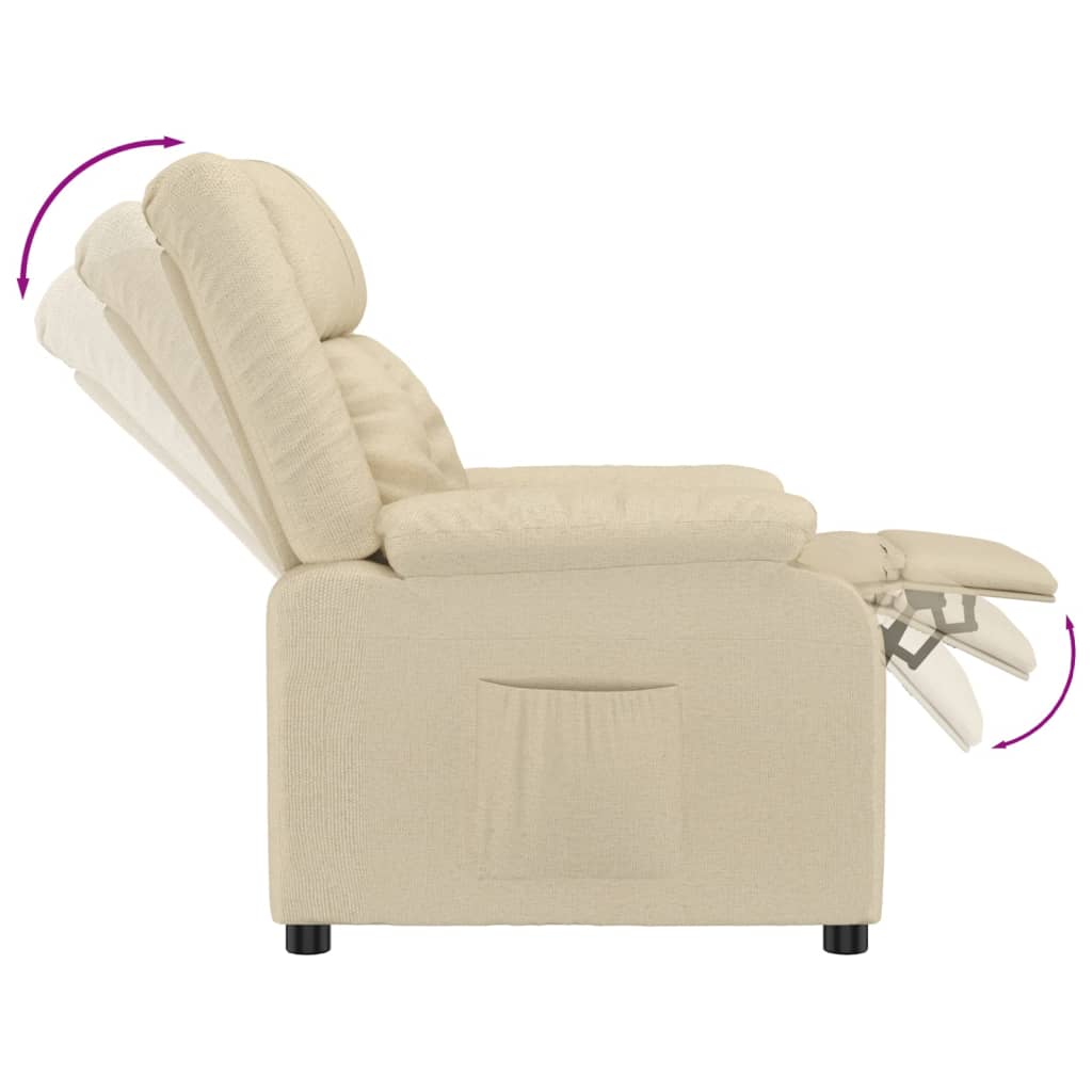Recliner Chair Cream Fabric