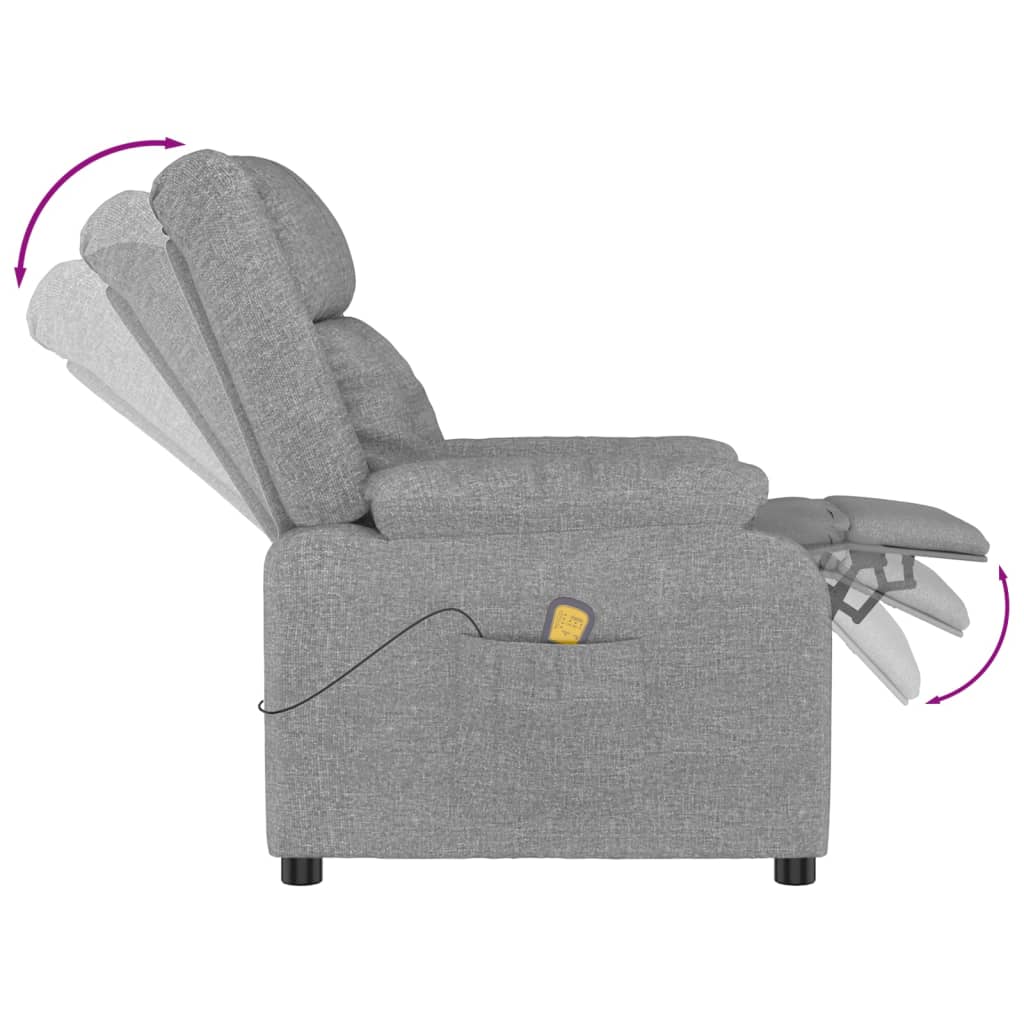 Massage Chair Light Grey Fabric